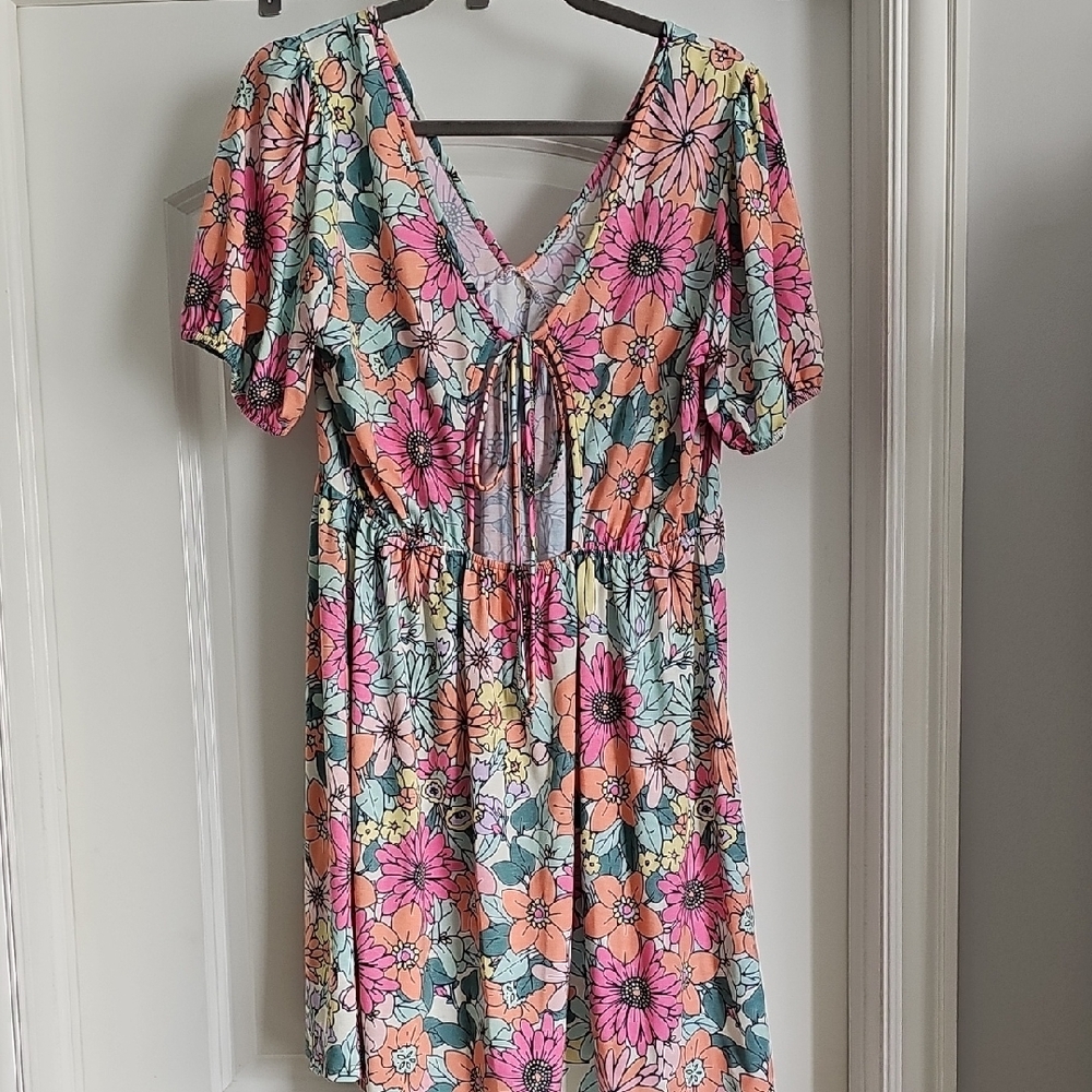 EUC First Love Floral Mini Dress - Multicolor - Picture 2 of 6